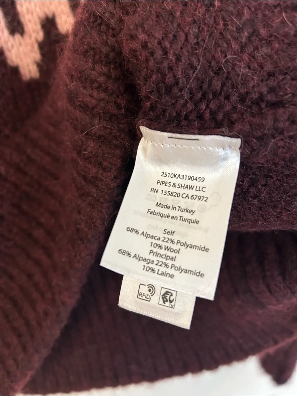 Veronica Beard Anne Fair Isle Alpaca Wool Blend Sweater in Raisin Multi Size XS - Picture 8 of 12